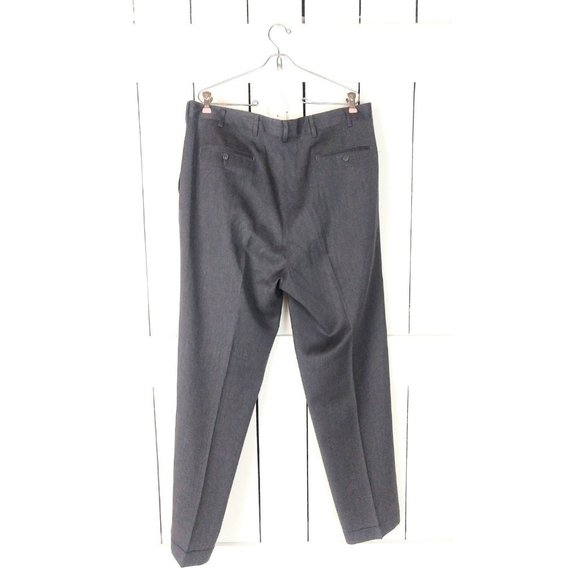 Grey Jos A Bank pleated wool trouser pants - Picture 2 of 4